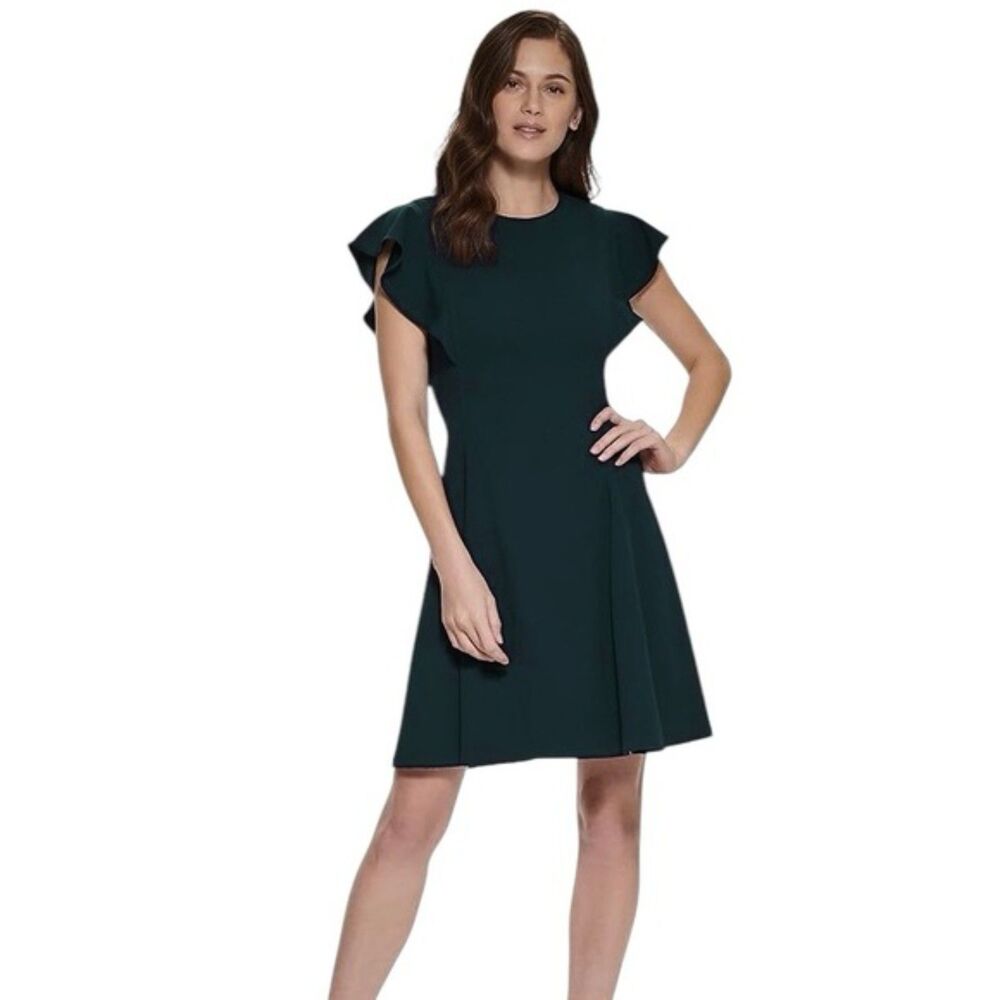 Tommy Hilfiger Scuba Crepe Layer Flutter Sleeve D… - image 1